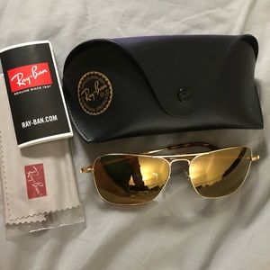 Ray-ban titanium polarized caravan sunglasses